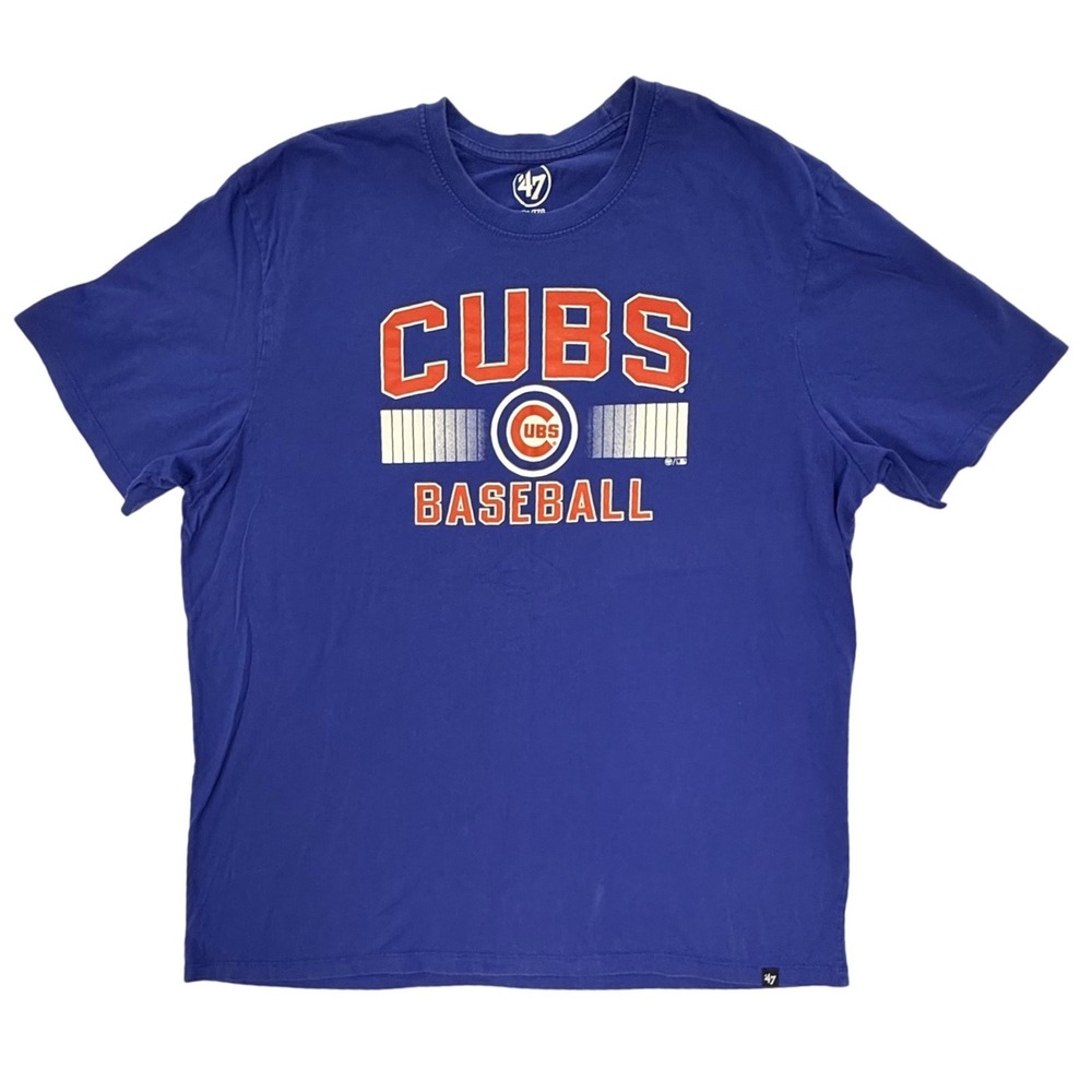 47 Brand Chicago Cubs Baseball T-Shirt Mens XXL Blue Fly The W MLB Tee